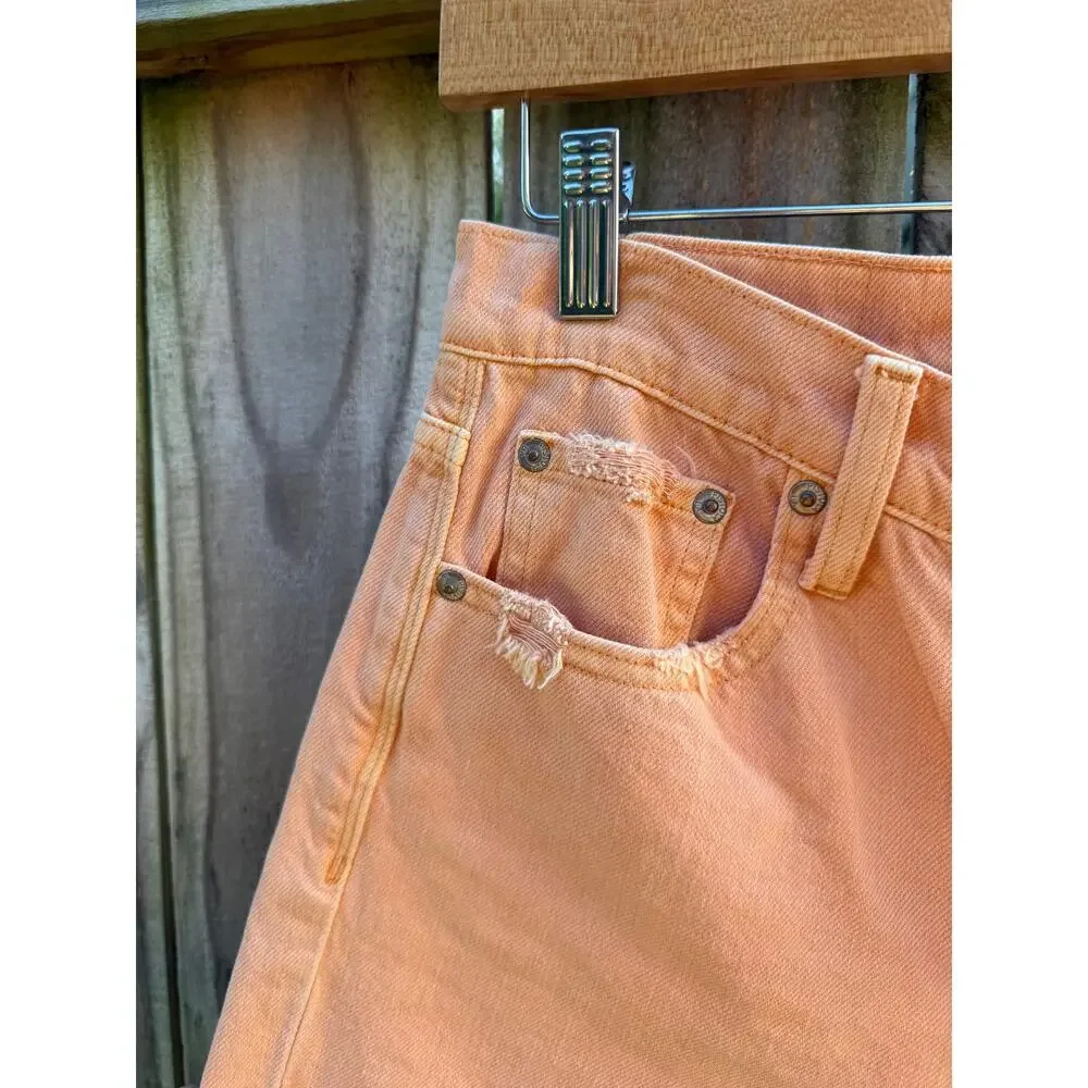 Pistola Reworked Peach Denim Cutoff Shorts
